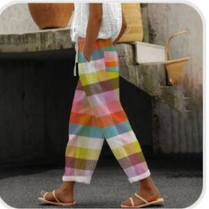 Orwya Showy Multicolor Side Pocket Pants, S